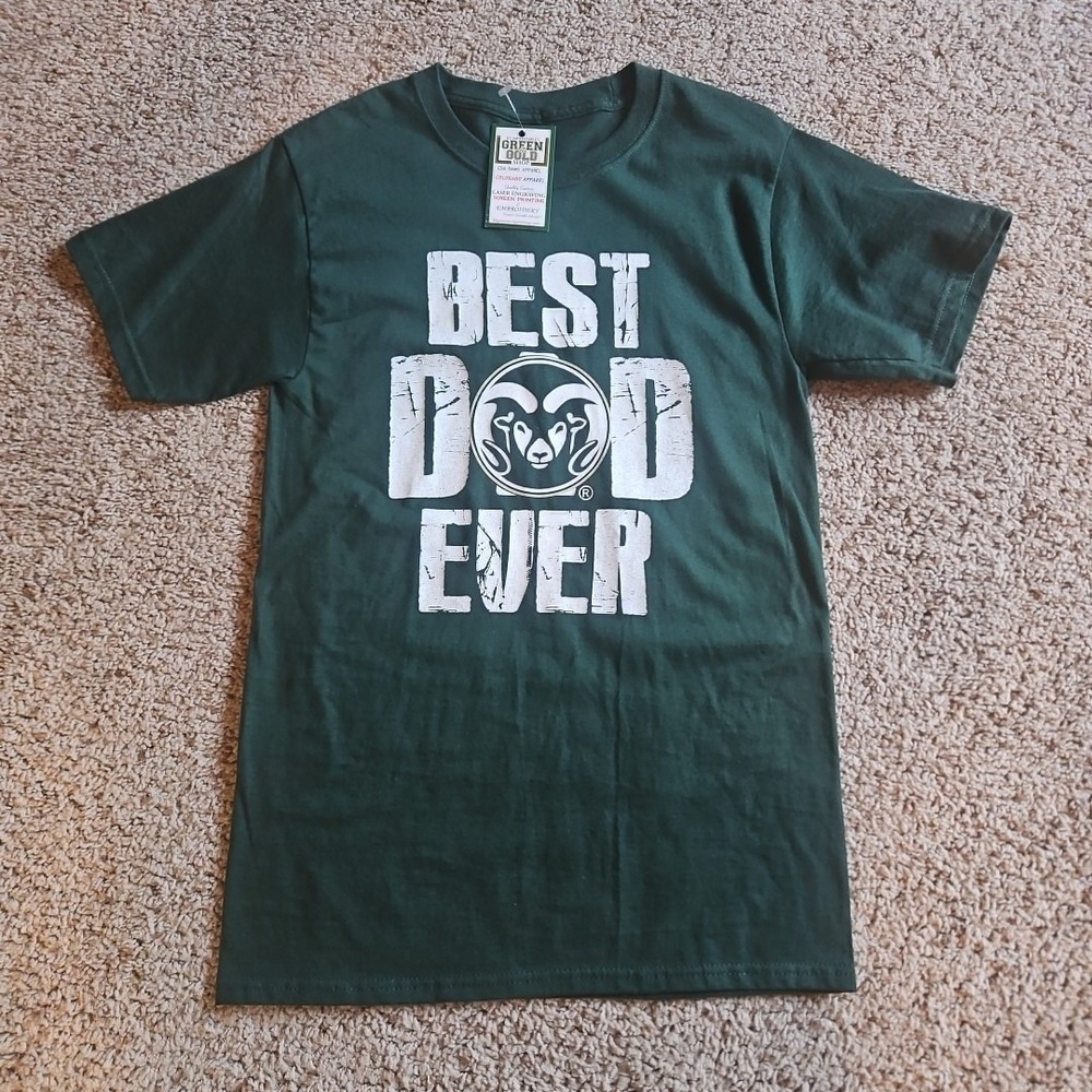 CSU Rams Best Dad Ever Shirt Mens Small Colorado State‎ University Fathers Day